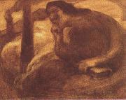 Eugene Carriere Meditation (mk19) oil on canvas